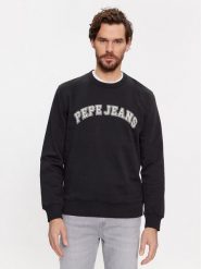 Pepe Jeans Bluza Raven PM582555 Czarny Regular Fit. Czarne bluzy męskie Pepe Jeans, m, bez wzorów, z bawełny, bez ramiączek, bez kaptura. Za 219.99 zł.