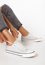Szare Trampki Jazlyn. Szare trampki i tenisówki damskie Born2be, z aplikacjami, z kauczuku, przed kostkę, bez zapięcia. Za 54.99 zł.