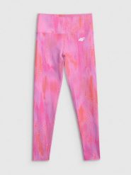 4F Legginsy treningowe szybkoschnące damskie - różowe XL. Czerwone legginsy damskie 4F, bez wzorów, z materiału. Za 149.99 zł.