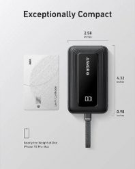Anker Power Bank with Built-In USB-C Cable | A1688H11 | 10000 mAh | Black. Czarne powerbanki Anker. Za 116.90 zł.