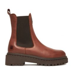 Sztyblety G-Star. Brązowe botki damskie G-Star, bez wzorów, retro, bez obcasa, na płaskiej podeszwie, bez zapięcia. Za 383.99 zł.