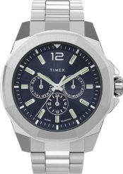 Zegarek Timex Zegarek Timex Essex TW2V43300 męski srebrny. Szare zegarki męskie Timex, bez wzorów, srebrne. Za 494.00 zł.