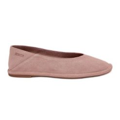 Zamszowe Baleriny Damskie Big Star RR274081 Różowe. Czerwone balerinki damskie bez wzorów, z zamszu, retro, bez obcasa, bez zapięcia. Za 335.68 zł.