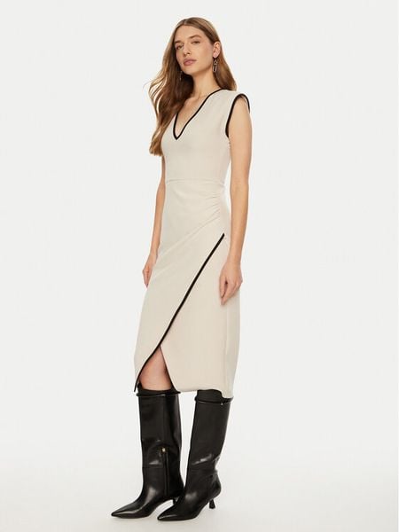 ACCESS FASHION Sukienka koktajlowa 44-3380-531 Écru Slim Fit. Sukienki damskie ACCESS FASHION, bez wzorów, z syntetyku, wizytowe, bez kołnierzyka, bez ramiączek. Za 369.99 zł.