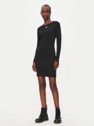 Hugo Sukienka codzienna Nemalia_1 50518385 Czarny Slim Fit. Czarne sukienki damskie Hugo, na co dzień, m, bez wzorów, z bawełny, bez kołnierzyka, bez ramiączek, proste. Za 359.99 zł.
