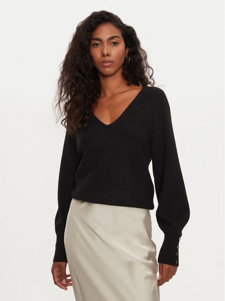 Morgan Sweter 242-MPANDA Czarny Regular Fit. Czarne swetry nierozpinane damskie Morgan, s, bez wzorów, z syntetyku, bez kołnierzyka, bez ramiączek. Za 149.99 zł.