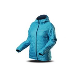 Kurtka Trimm DOUBLE LADY. Niebieskie kurtki sportowe damskie TRIMM, bez wzorów, bez ramiączek, z kapturem, trekkingowe. W wyprzedaży za 280.00 zł.