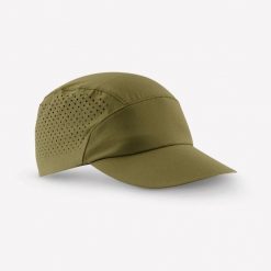 Czapka turystyczna z daszkiem Quechua Hike 500 Compact. Brązowe czapki damskie FORCLAZ, bez wzorów, z elastanu, sportowe. Za 44.99 zł.