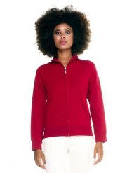 Damska bluza Leone Basic z zamkiem błyskawicznym na całej długości. Czerwone bluzy damskie LEONE 1947 APPAREL, na zimę, l, bez wzorów, z bawełny, sportowe, bez ramiączek, bez kaptura. Za 105.21 zł.