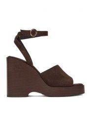 GINO ROSSI Sandały C-LZRL1396-2 Brązowy. Brązowe sandały damskie Gino Rossi, bez wzorów, ze skóry, bez obcasa, na koturnie, bez zapięcia. Za 249.99 zł.