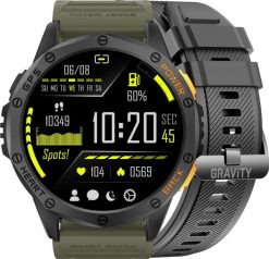 Zegarek męski SMARTWATCH GRAVITY GT24-5 BK/GN/BK. Zegarki męskie Gravity, bez wzorów. Za 222.65 zł.