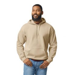 Bluza Z Kapturem Dla Dorosłych Unisex Softstyle Fleece Midweight. Brązowe bluzy męskie GILDAN, l, bez wzorów, bez ramiączek, z kapturem. Za 112.99 zł.