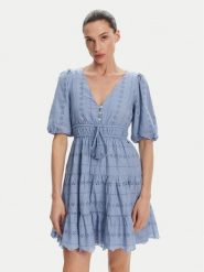 Pepe Jeans Sukienka letnia Day PL953694 Błękitny Regular Fit. Niebieskie sukienki damskie Pepe Jeans, na lato, m, bez wzorów, z bawełny, bez kołnierzyka, bez ramiączek. Za 249.99 zł.
