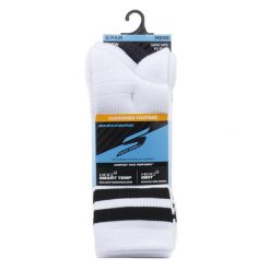 Skarpetki sportowe męskie 3pk Mens PF PBall Crew Socks. Białe skarpety męskie Skechers, bez wzorów, z bawełny. Za 119.99 zł.