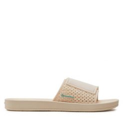 Klapki Ipanema. Brązowe klapki damskie Ipanema, bez wzorów, bez obcasa, bez zapięcia. Za 69.99 zł.