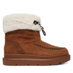 Śniegowce Guess. Brązowe śniegowce damskie Guess, bez zapięcia. Za 714.99 zł.