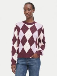 Guess Sweter W6BR48 Z1447 Bordowy Regular Fit. Czerwone swetry nierozpinane damskie Guess, xs, z aplikacjami, z syntetyku, bez kołnierzyka, bez ramiączek. Za 524.99 zł.