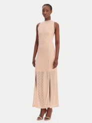 Guess Sukienka letnia W6GK16 K2953 Pomarańczowy Slim Fit. Brązowe sukienki damskie Guess, na lato, xl, z aplikacjami, z syntetyku, bez kołnierzyka, bez ramiączek. Za 859.99 zł.