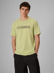4F T-shirt regular z nadrukiem męski - zielony M. Zielone t-shirty męskie 4F, m, bez wzorów, z materiału, bez kołnierzyka, bez ramiączek. Za 69.99 zł.