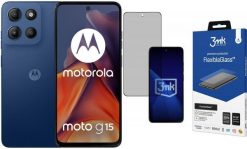 Smartfon Motorola Moto G15 8/128GB Granatowy (PB6E0062PL) + FlexibleGlass. Niebieskie smartfony Motorola. Za 449.00 zł.