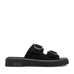 Klapki Lasocki. Czarne klapki damskie Lasocki, bez wzorów, bez obcasa, bez zapięcia. Za 169.99 zł.