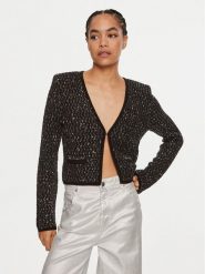 Liu Jo Kardigan WF4022 Czarny Regular Fit. Czarne kardigany damskie Liu Jo, l, bez wzorów, z syntetyku, bez kołnierzyka. Za 679.99 zł.