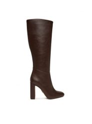 Steve Madden Kozaki Ally SM11002627 Brązowy. Brązowe kozaki damskie Steve Madden, bez wzorów, ze skóry, bez obcasa, na słupku, bez zapięcia. Za 729.99 zł.