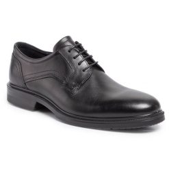 Półbuty ECCO. Czarne buty wizytowe męskie ecco, bez wzorów, bez obcasa, bez zapięcia. Za 719.99 zł.