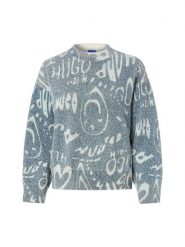 HUGO BLUE sweter z dzianiny - Slicary_B Mężczyźni Bawełna szary, S. Niebieskie swetry męskie HUGO BLUE, m, bez wzorów, z bawełny, bez kołnierzyka, bez ramiączek. Za 329.95 zł.