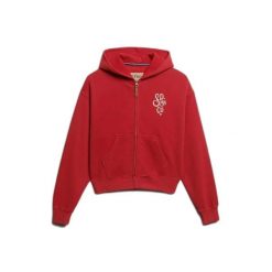 Bluza damska z kapturem Superdry Heritage Hamptons. Czerwone bluzy damskie Superdry, bez wzorów, bez ramiączek, z kapturem. Za 344.90 zł.