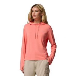 Bluza damska Columbia Sun Trek Hoodie. Brązowe bluzy damskie Columbia, bez wzorów, sportowe, bez ramiączek, bez kaptura. Za 179.99 zł.