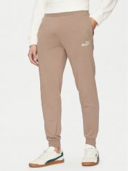 Puma Spodnie dresowe Ess No. 1 Logo 682609 Brązowy Regular Fit. Brązowe spodnie sportowe męskie Puma, m, bez wzorów, z bawełny. Za 139.99 zł.