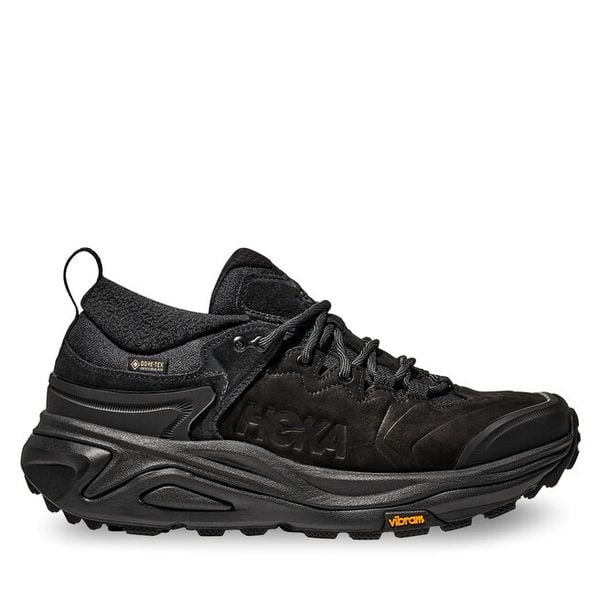 Trekkingi Hoka. Czarne buty zimowe męskie HOKA, bez wzorów, z gore-texu, bez obcasa, bez zapięcia. Za 799.99 zł.