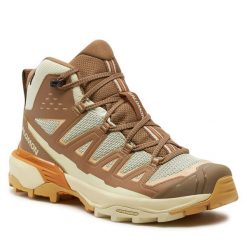 Trekkingi Salomon. Brązowe obuwie trekkingowe damskie Salomon, z gore-texu, bez zapięcia. Za 659.99 zł.