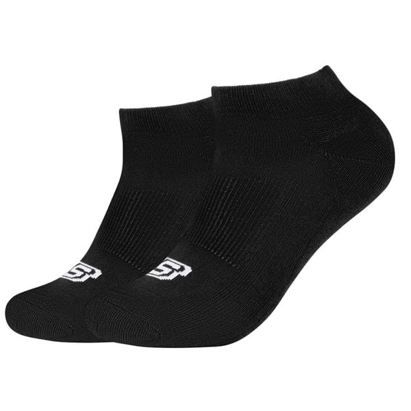 Skarpetki sportowe dla dorosłych 2PPK Basic Cushioned Sneaker Socks. Białe skarpetki damskie Skechers, bez wzorów, z bawełny. Za 55.29 zł.