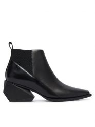 United Nude Botki Ricky J Mid 110390116 Czarny. Czarne botki damskie United Nude, bez wzorów, ze skóry, bez obcasa, na słupku, bez zapięcia. Za 1,539.00 zł.
