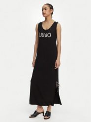 Liu Jo Beachwear Sukienka codzienna VA6215 JS360 Czarny Regular Fit. Czarne sukienki damskie Liu Jo Beachwear, na co dzień, xs, bez wzorów, z wiskozy, bez kołnierzyka, bez ramiączek, proste. Za 469.99 zł.