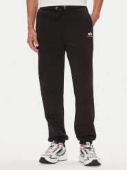 Alpha Industries Spodnie dresowe 156370 Czarny Regular Fit. Czarne spodnie sportowe męskie Alpha Industries, m, bez wzorów, z bawełny. Za 169.99 zł.