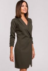 Elegancka sukienka marynarka biznesowa z kołnierzem do pracy khaki. Brązowe marynarki i żakiety damskie Stylove, do pracy, s, bez wzorów, biznesowe, bez kołnierzyka, bez ramiączek. Za 309.00 zł.