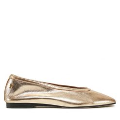 Baleriny Tommy Hilfiger. Żółte balerinki damskie Tommy Hilfiger, bez wzorów, bez obcasa, bez zapięcia. Za 259.99 zł.