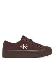 Calvin Klein Tenisówki Vulc Flatf Laceup Suede HW0HW03088 Bordowy. Czerwone trampki i tenisówki damskie Calvin Klein, bez wzorów, ze skóry, bez zapięcia. Za 409.99 zł.