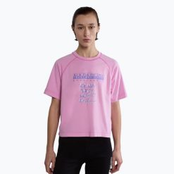 Koszulka damska Napapijri S-Aberdeen. Czerwone bluzki damskie Napapijri, m, bez wzorów, sportowe, bez kołnierzyka, bez ramiączek. Za 169.99 zł.