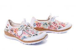 RIEKER N42V1-91 multi, półbuty damskie. Półbuty damskie Rieker, bez wzorów, bez obcasa, bez zapięcia. Za 359.90 zł.