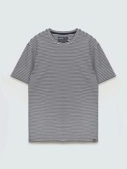 Koszulka męska w paski granatowa Garri 403. Niebieskie t-shirty męskie BIG STAR, l, z aplikacjami, z bawełny, bez kołnierzyka, bez ramiączek. Za 99.99 zł.