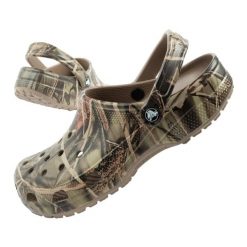Sandały chodaki męskie Crocs Classic. Brązowe sandały męskie Crocs, bez wzorów, z materiału, bez zapięcia. Za 189.00 zł.