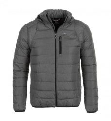 Kurtka narciarska Peak Mountain Cenzo. Szare kurtki sportowe męskie Peak Mountain, xl, bez wzorów, z puchu, z kapturem, narciarskie. Za 322.00 zł.