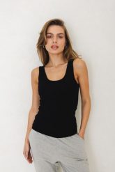 TOP PAM CZARNY S - Flawless. Czarne topy damskie Flawless, s, bez wzorów, z bawełny, klasyczne, bez kołnierzyka, bez ramiączek. Za 169.00 zł.