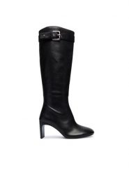 Patrizia Pepe Kozaki 8Y0137 L048 Czarny. Czarne kozaki damskie Patrizia Pepe, bez wzorów, ze skóry, bez obcasa, na słupku, bez zapięcia. Za 2,239.00 zł.