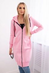 Bluza ocieplana długa z kapturem jasno różowa. Czerwone bluzy damskie KESI, l, bez wzorów, z bawełny, bez ramiączek, z kapturem. Za 326.23 zł.