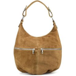 Zamszowa shopperka Vera Pelle c. beżowa taupe K51. Brązowe shopperki damskie bez wzorów, ze skóry, zamszowe, bez dodatków. Za 199.99 zł.